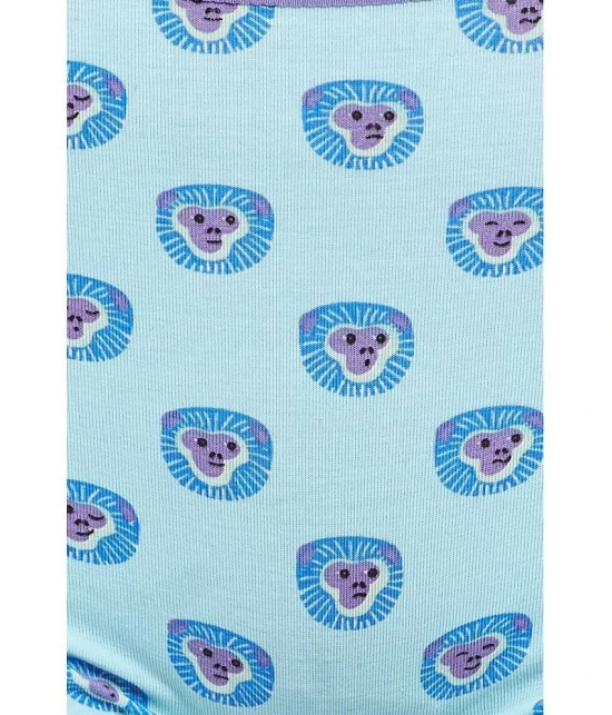 Clovia Blue Cotton Printed Womens Boy Shorts ( Pack of 1 ) - None