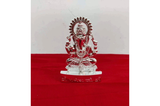 Ganesha Standee-4 x 3 Inches / Silver