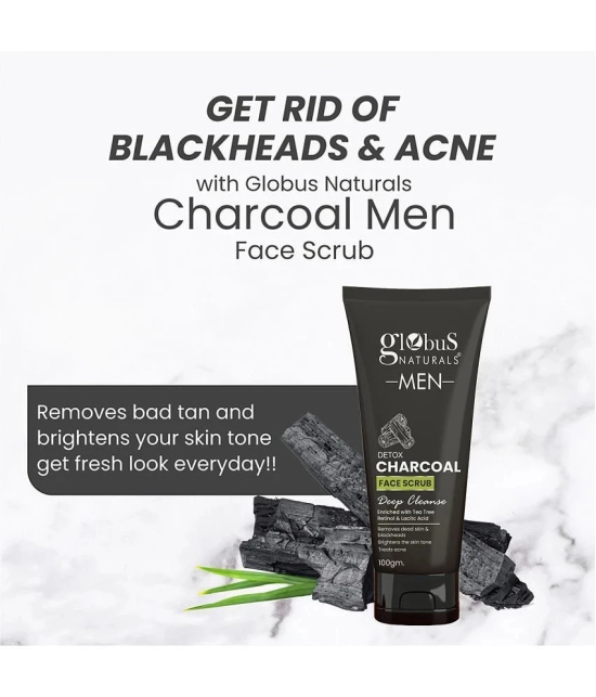 Globus Naturals Activated Charcoal Face Scrub for Men, 100gm