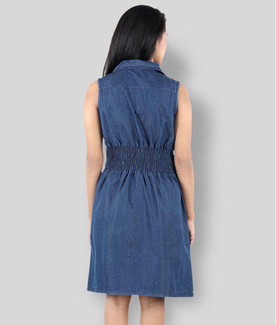 StyleStone - Blue Denim Girls A-line Dress ( Pack of 1 ) - None