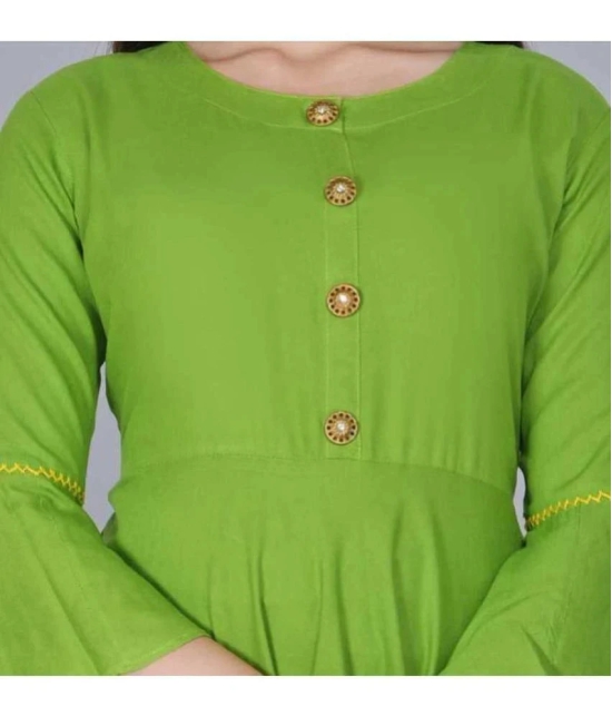 SIPET - Green Rayon Womens Anarkali Kurti ( Pack of 1 ) - None