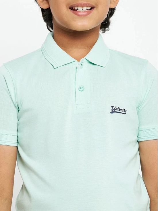 UNIBERRY - Mint Green Cotton Blend Boys Polo T-Shirt ( Pack of 1 ) - None