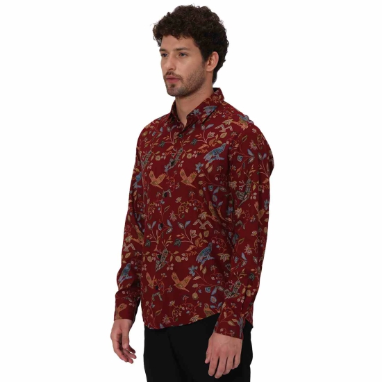 MAROON FLORAL PRINT SHIRT