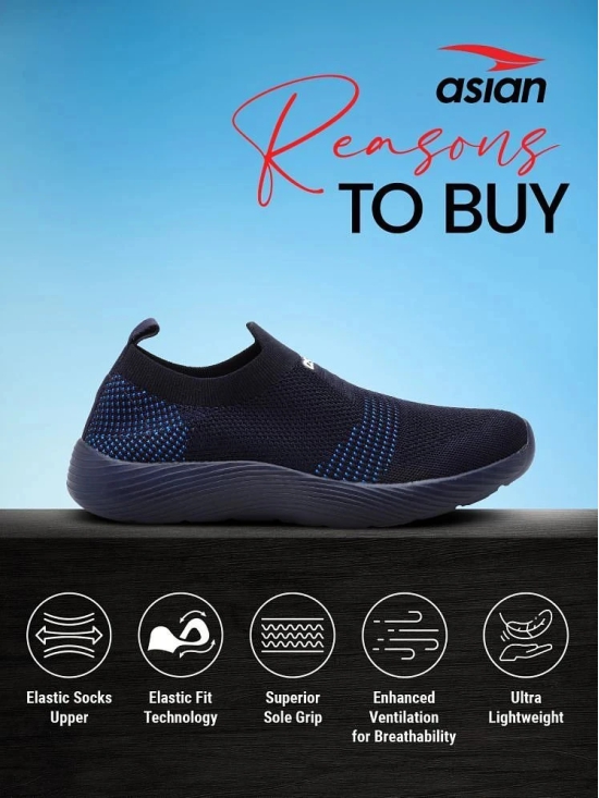 ASIAN Navy Mens Sports Running Shoes - None