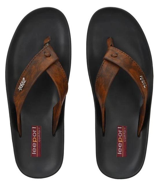 Leeport Brown Flip Flops - 11