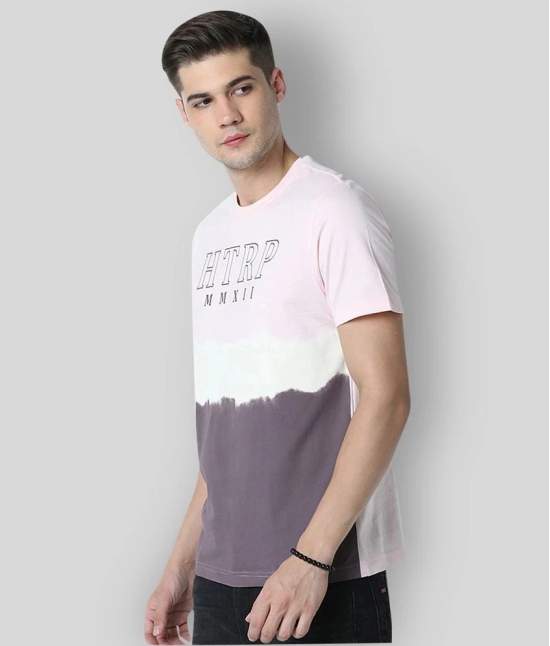 Huetrap - Pink Cotton Blend Regular Fit Mens T-Shirt ( Pack of 1 ) - None