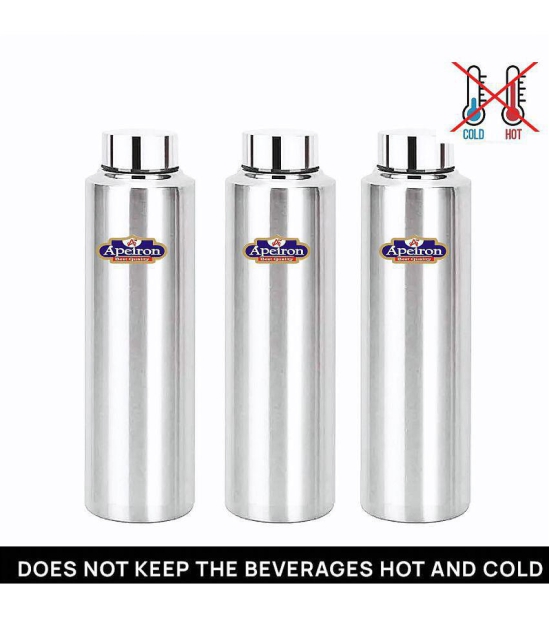 APEIRON - Matt Fridge Bottle Silver Water Bottle 1000 mL ( Set of 3 ) - Silver