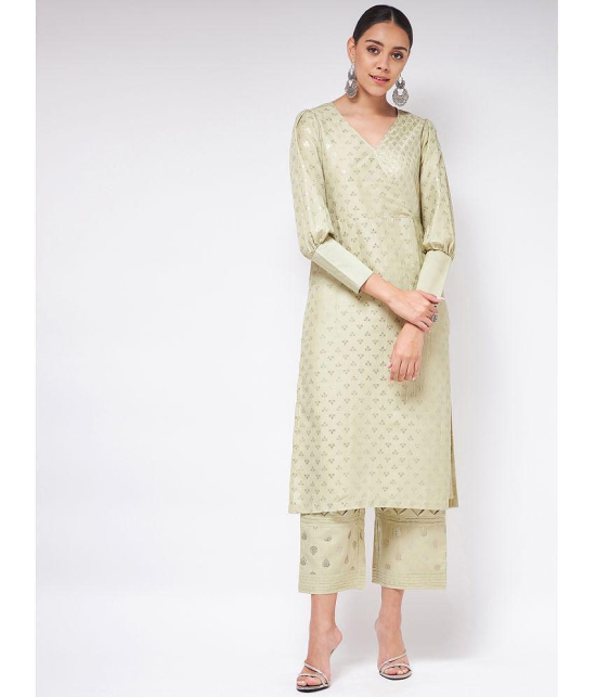 Pannkh - Green Polyester Womens Straight Kurti ( Pack of 1 ) - None