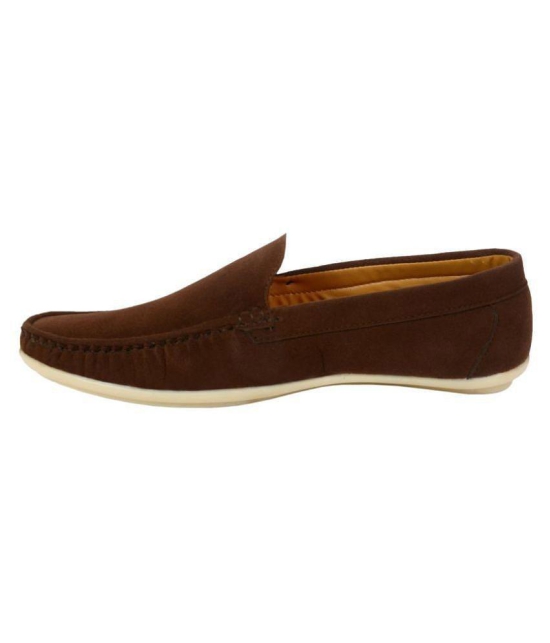 SHOES KINGDOM Brown Loafers - 7