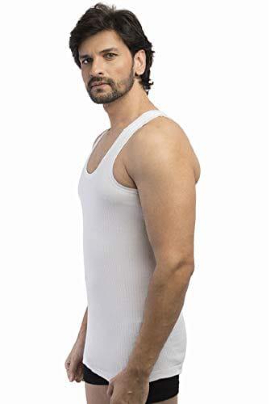 Soft Cotton Sleeveless White Vests (Combo OF 10)