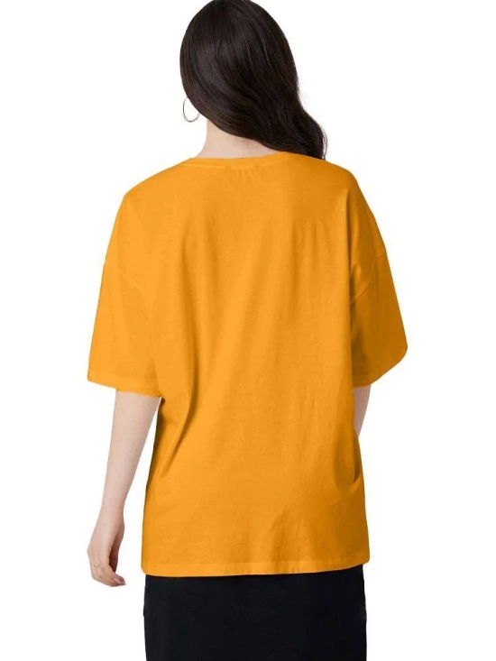 Leotude Yellow Cotton Blend Womens T-Shirt ( Pack of 1 ) - None