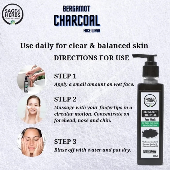 Bergamot Charcoal Face Wash-200 ml