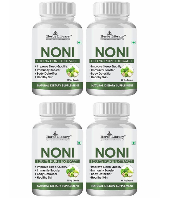 Herbs Library Noni Capsule For Boost Immunity & Blood Sugar, 60 capsules Each (Pack of 4)