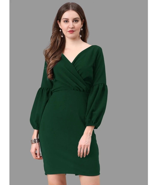 Apnisha Polyester Solid Above Knee Womens Bodycon Dress - Green ( Pack of 1 ) - None