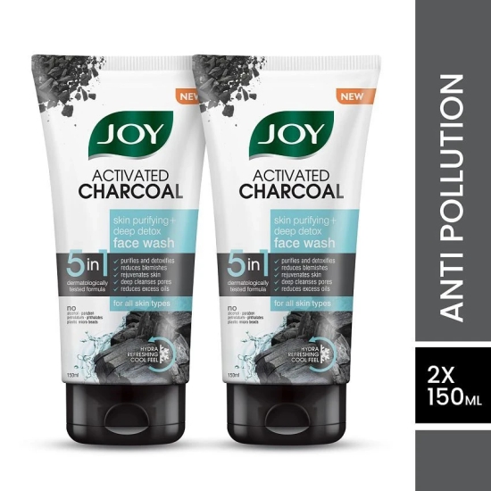 Joy Activated Charcoal Face Wash (Pack of 2X150 ml)