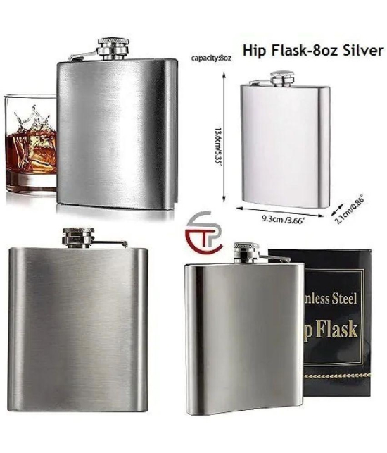 JGG JAIN GIFT GALLERY Steel Hip Flask - Silver