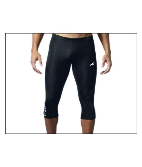 Rider 3/4 Capri Length Compression Tights Fitness & Other Outdoor Inner Wear Multi Sports Cycling, Cricket, Football, Badminton, Gym, - M