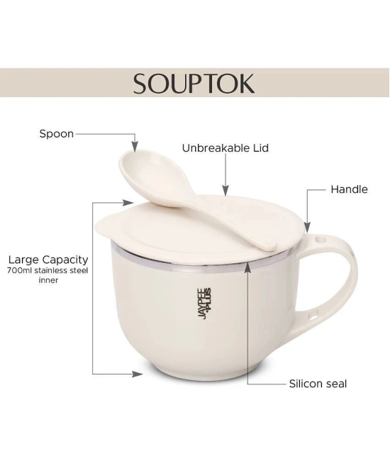 Jaypee Plus SOUPTOK BOWL Solid Plastic Soup Mug 700 mL ( Pack of 1 ) - Off White