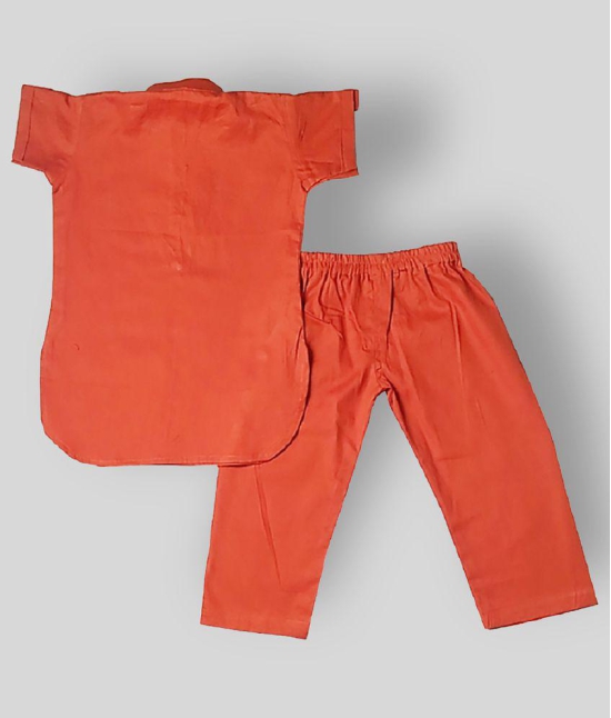 harshvardhanmart - Orange Cotton Boys Shirt & Pants ( Pack of 1 ) - None