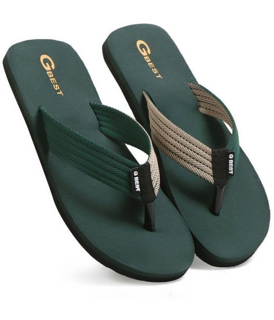 G Best Green Men's Thong Flip Flop - None