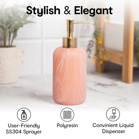 Anko Pink Resin Soap Dispenser- Set of 2 - Stylish Bathroom Accessory  Decor  Pink 19.5cm H x 7.8cm Dia.-Anko Pink Resin Soap Dispenser- Set of 2 - Stylish Bathroom Accessory | Decor | Pink, 19.5