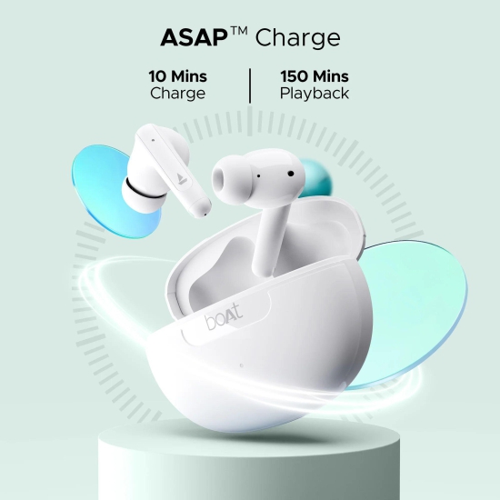 boAt Airdopes 161 ANC | Wireless Earbuds with Active Noise Cancellation up to 32dB, ENx™ Technology, ASAP™ Charge White