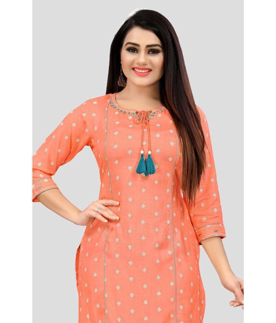 Rajnandini - Orange Rayon Womens Straight Kurti ( Pack of 1 ) - None