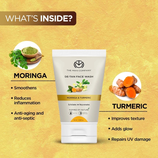 De-Tan Face Wash I Moringa  Turmeric-Face Wash and Free Face Cream