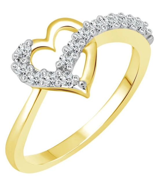 Vighnaharta Finger Shine Heart CZ Gold and Rhodium Plated Alloy Combo Ring set for Women and Girls [1076FRG-1002FRG] - [VFJ1234FRG10] - None