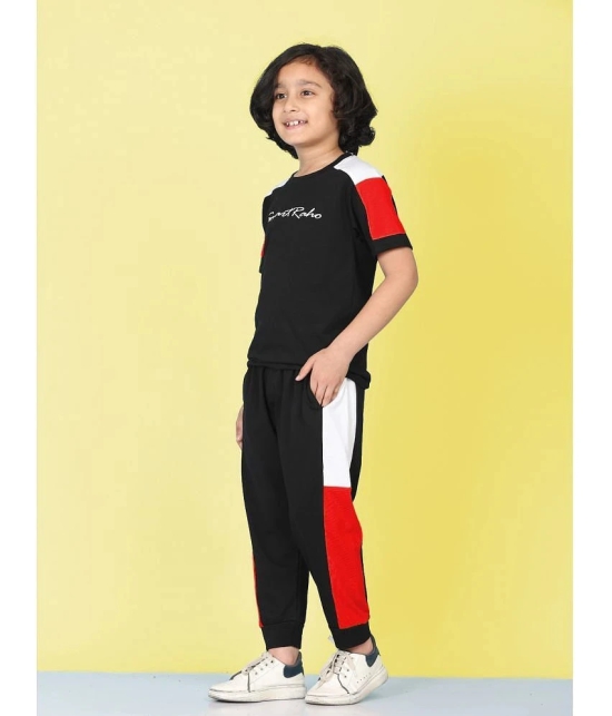 SmartRAHO - Red Cotton Boys T-Shirt & Trackpants ( Pack of 1 ) - None