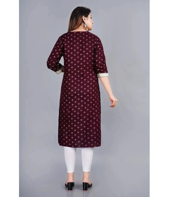 SIPET - Maroon Rayon Womens Straight Kurti ( Pack of 1 ) - None