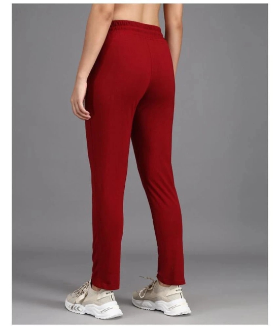 Addyvero Maroon Cotton Blend Trackpants - Single - 36