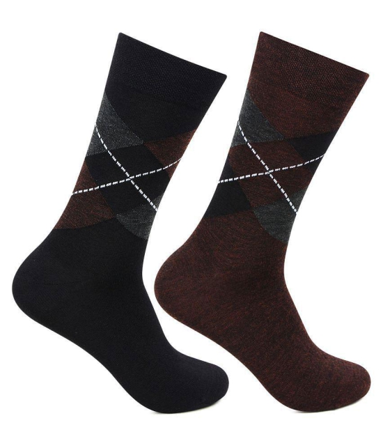 Bonjour Woolen Mid Length Winter Socks Pack of 2 - Multi