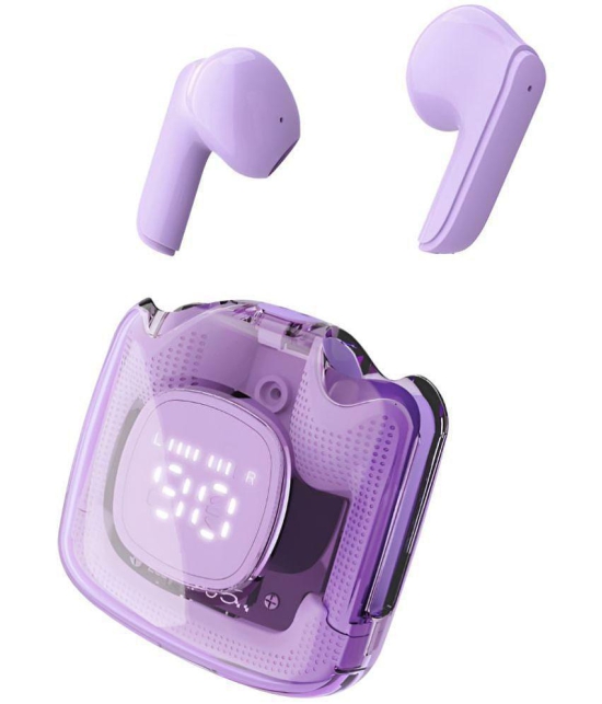 VEhop with Digital Display Bluetooth True Wireless (TWS) In Ear 30 Hours Playback Fast charging,Dual pairing IPX4(Splash & Sweat Proof) Purple