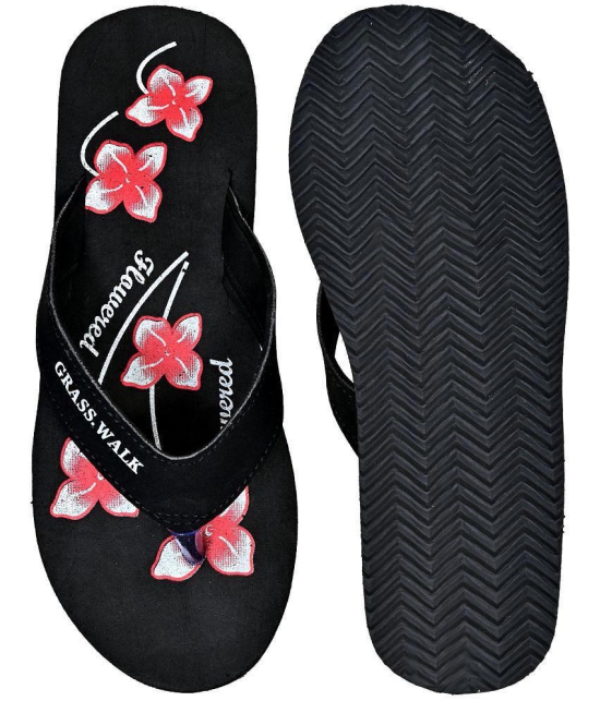 GRASS WALK - Black Women's Thong Flip Flop - None