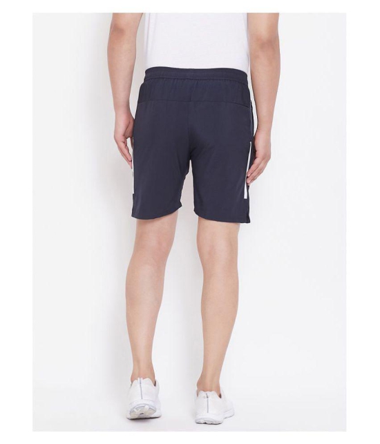 RANBOLT Navy Polyester Lycra Running Shorts - None