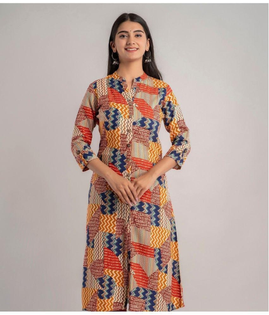 MAUKA - Multicolor Rayon Women''s Straight Kurti ( Pack of 1 ) - None