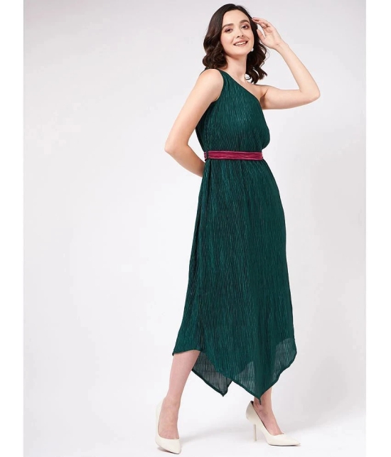 Zima Leto - Green Polyester Womens Asymmetric Dress ( Pack of 1 ) - None