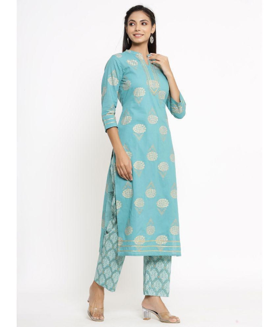 KIPEK - Sea Green Straight Rayon Women's Stitched Salwar Suit ( Pack of 1 ) - L