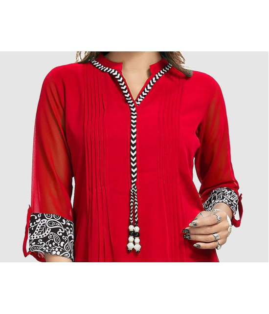 Meher Impex - Red Georgette Womens Tunic ( Pack of 1 ) - None