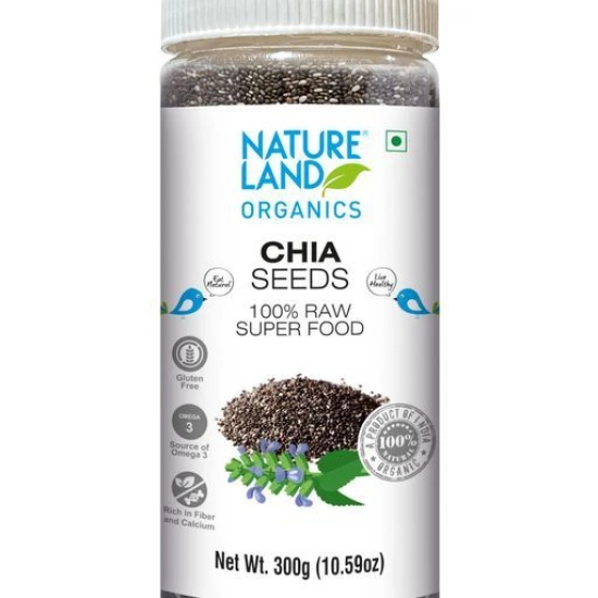 Natureland Organics Seeds Combo - Watermelon Seeds (Raw) 250 gm, Pumpkin Seeds (Raw) 250 gm & Chia Seeds (Raw) 300 gm