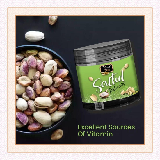 MEVABITE Roasted and Salted Organic Pistachios (200Gram) | 100% Pure and Organic Dry Fruit and Nuts