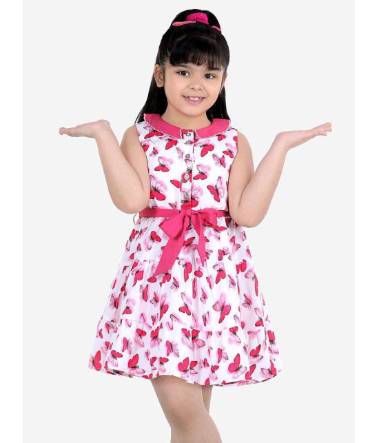 Naughty Ninos - White Polyester Girls Fit And Flare Dress ( Pack of 1 ) - None