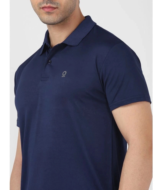 FITMonkey Men Regular Fit Quick Dry Sports Half Sleeves Polo T Shirt-Navy - None