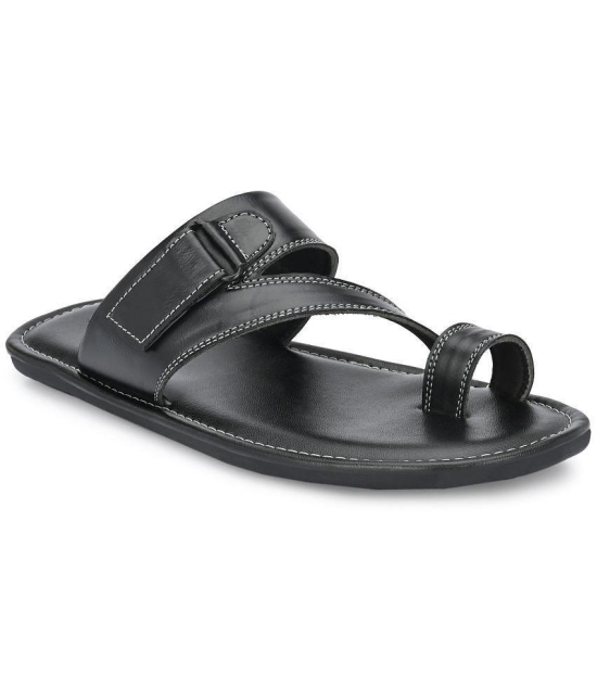 Leeport - Black Synthetic Thong Flip Flop - None