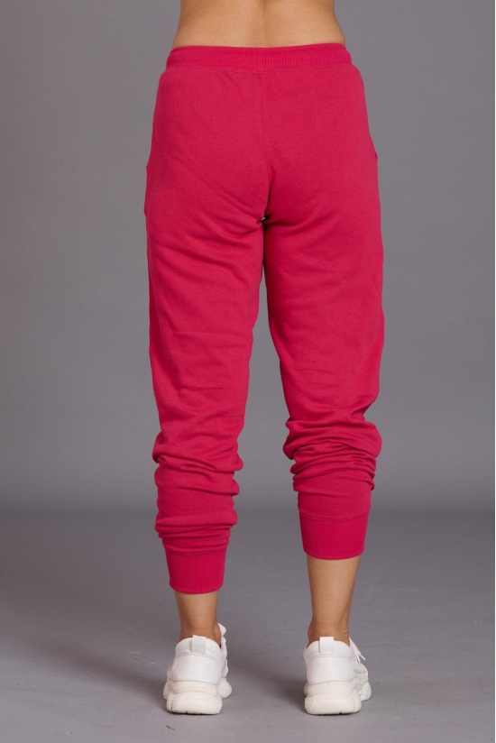 Sinner Printed Pink Cotton Joggers for Women