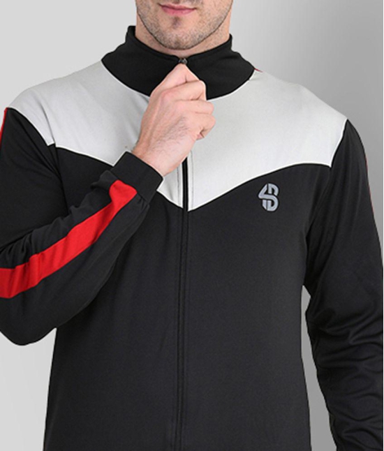 Forbro - Black Polyester Slim Fit Colorblock Men's Sports Tracksuit ( Pack of 1 ) - 2XL