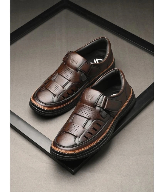 viv - Brown Mens Sandals - None