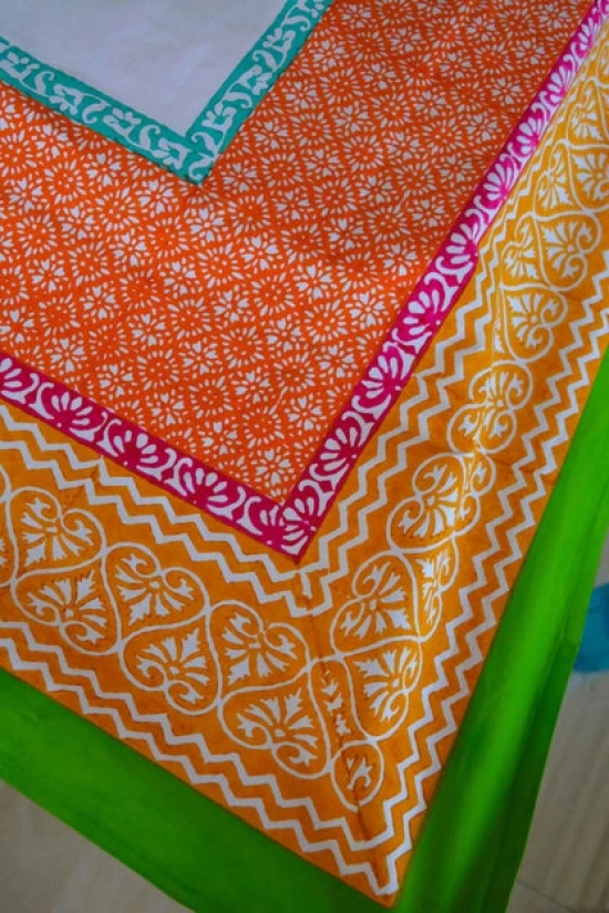 Phool Hand Block Printed Cotton Bedsheet