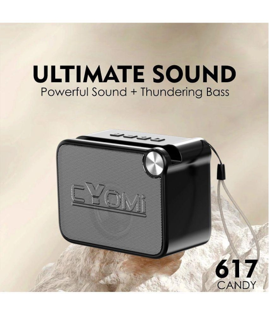 CYOMI CY_617Candy 5 W Bluetooth Speaker Bluetooth V 5.1 with SD card Slot,USB Playback Time 6 hrs Black - Black